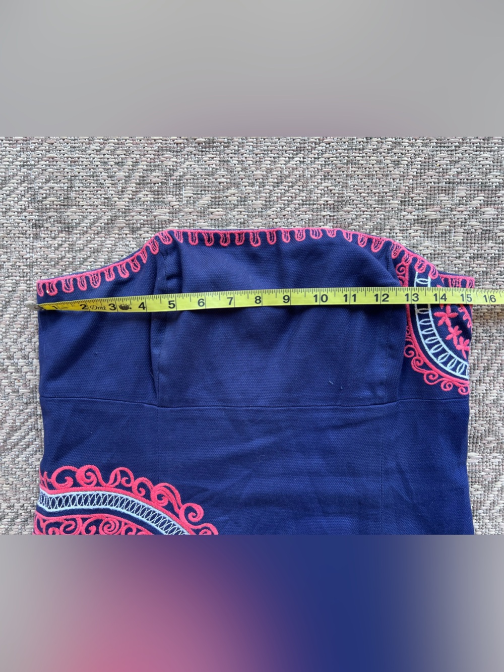 Lilly Pulitzer Navy Embroidered Shift Dress Coral White Cotton Size 8 - Picture 3 of 8